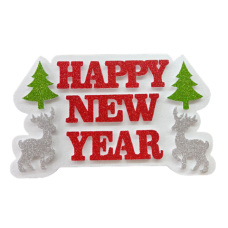 Happy New Year Yazılı Strafor Süs Beyaz